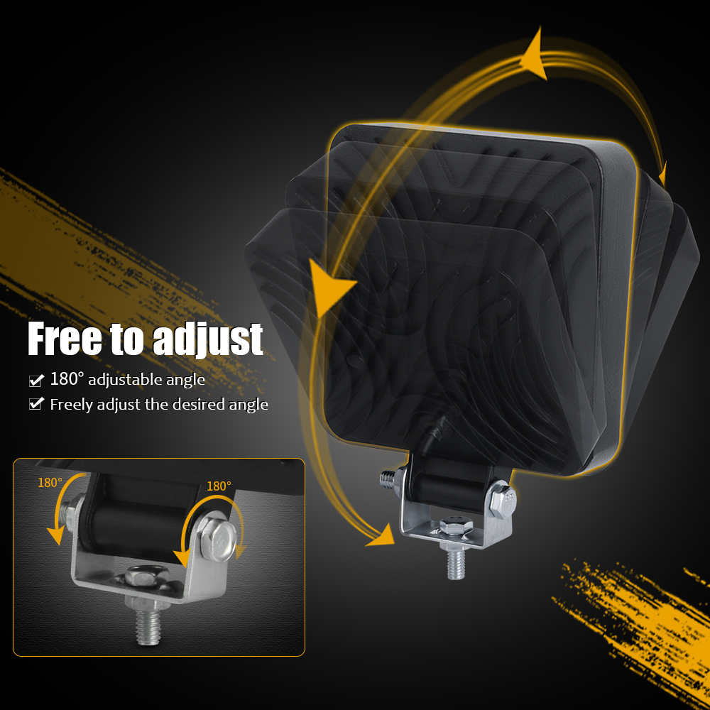 LED 2X Work 4'' Light For Truck Off Road Tractor SUV 4X4 ATV Car Spot ddmysmile Beam LED Driving Fog Light Bar 12V 24V 6000K White Yellow Sm