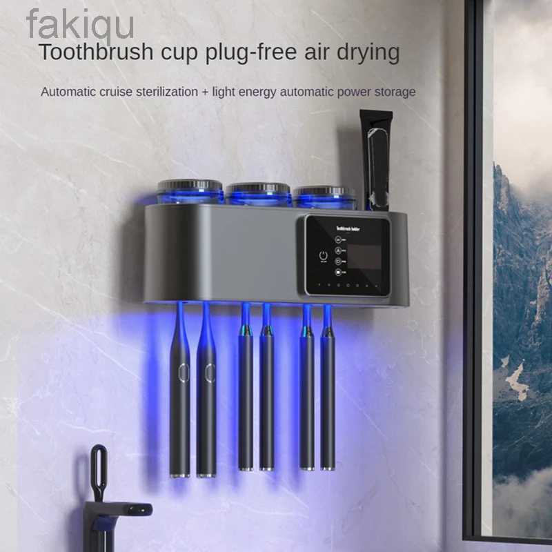 Toothbrush Sanitizer Toothbrush Sanitizers Bathroomtoothbrush Holder Wall Mounted No Drilling Required With 6 Slot Smart Toothbrush Organizer Durable 
