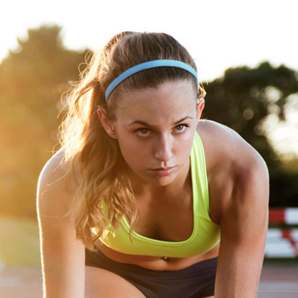 Elastic Candy Color Women Men Yoga Hair Bands Sport Headband Non-slip Running Elastic Rubber Sweatband Football Hair Accessories