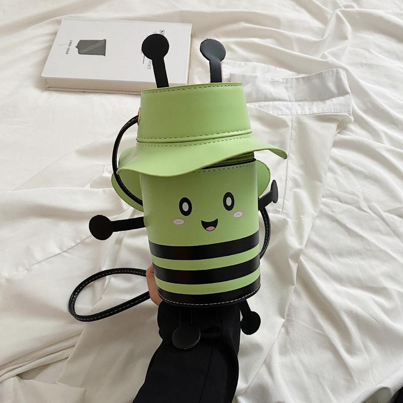 Drawstring Bag Women's Bucket Fashion Cute Bee Shoulder Crossbody Internet Ins Mobile Phone 9016 zhanyishengli