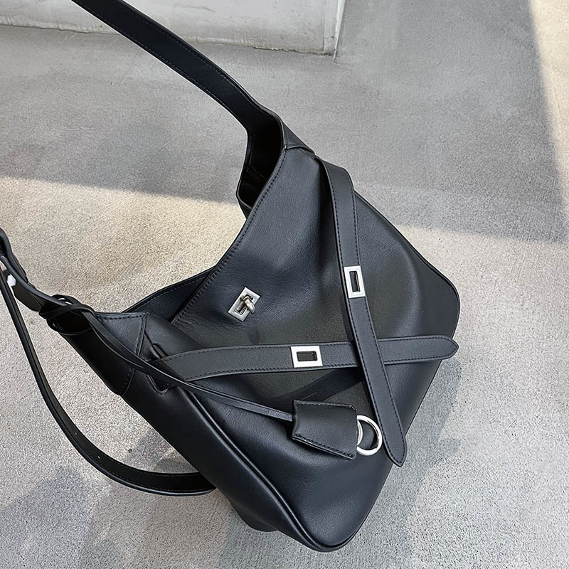 Top Layer Cowhide Underarm Design Women's Shoulder Bag Solid Color Handbag Genuine Leather Latest Style Genuine Leather