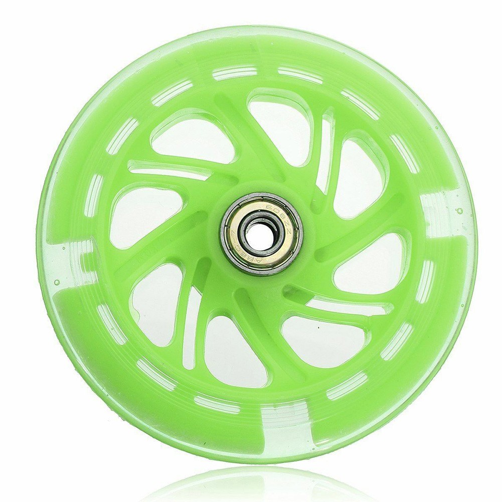 12x2cm E-Scooter LED Wheel Flashing Lights Back Rear ABED-7 Bearings Skate Wheels For Scooter Mini Replacement Accessories