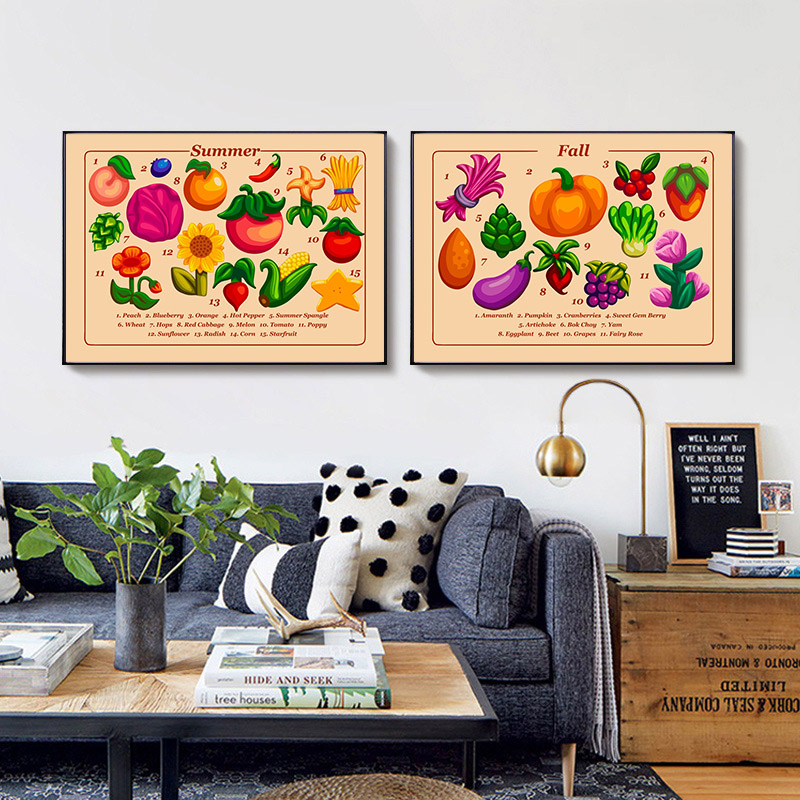 Game Stardew Valley Event Poster Canvas Painting Spring Summer Fall Crops Stardew Wall Art for Room Home Decoration