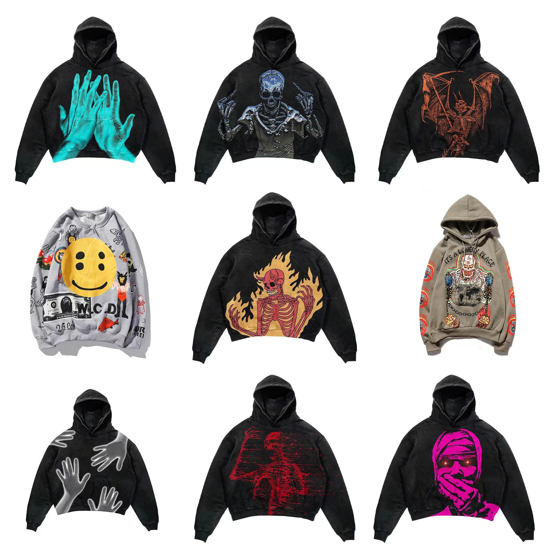New trend 3D digital printing round neck sweater hip-hop adult couple casual coat