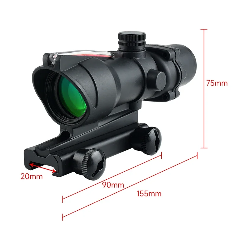 Fiber Scope 4X32 Red Green Optics Rifle Scope Hunting Tactical Fiber Reflex Illuminated Sight No Battery Required Collimator