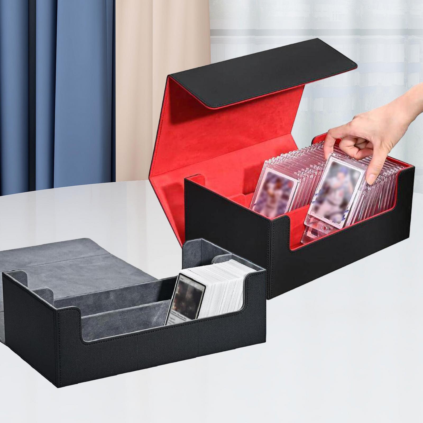1200+Trading Card Deck Box Sturdy Collectible Dustproof Holds 1200+ Cards Container Game Card Organizer for Football Cards