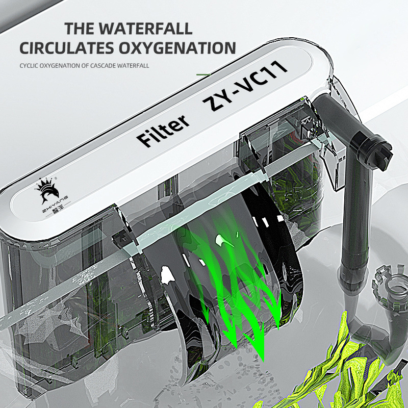 Thin External Filter Fish Tank Aquarium Waterfall Filter Pump Hanging Fish Tank Suitable For 30-80cm Oil Film Wall-mounted Pump