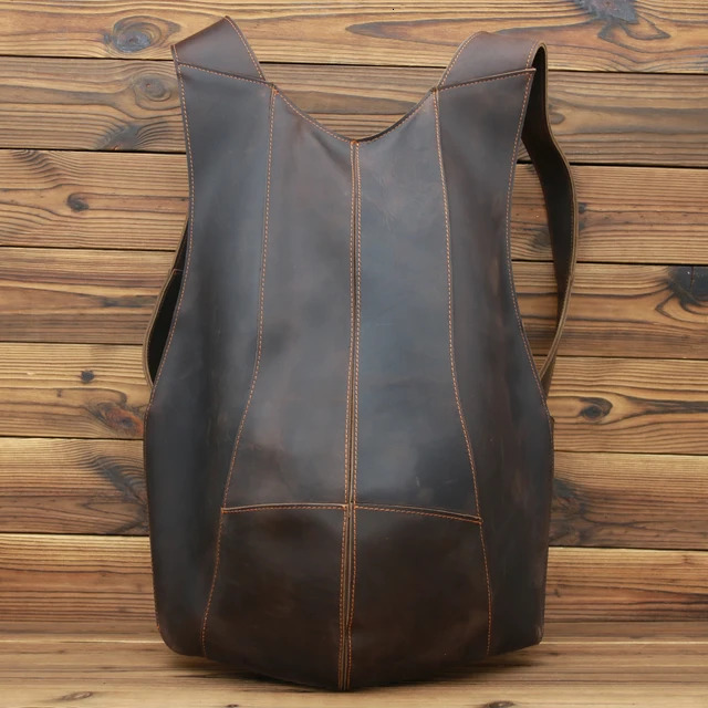 Vintage Men Women Backpack Leather Business Pack For Boys Travel Bag Male Female Cowhide Anti Theft Large Hand Bags Genuine Leather BagVoyage