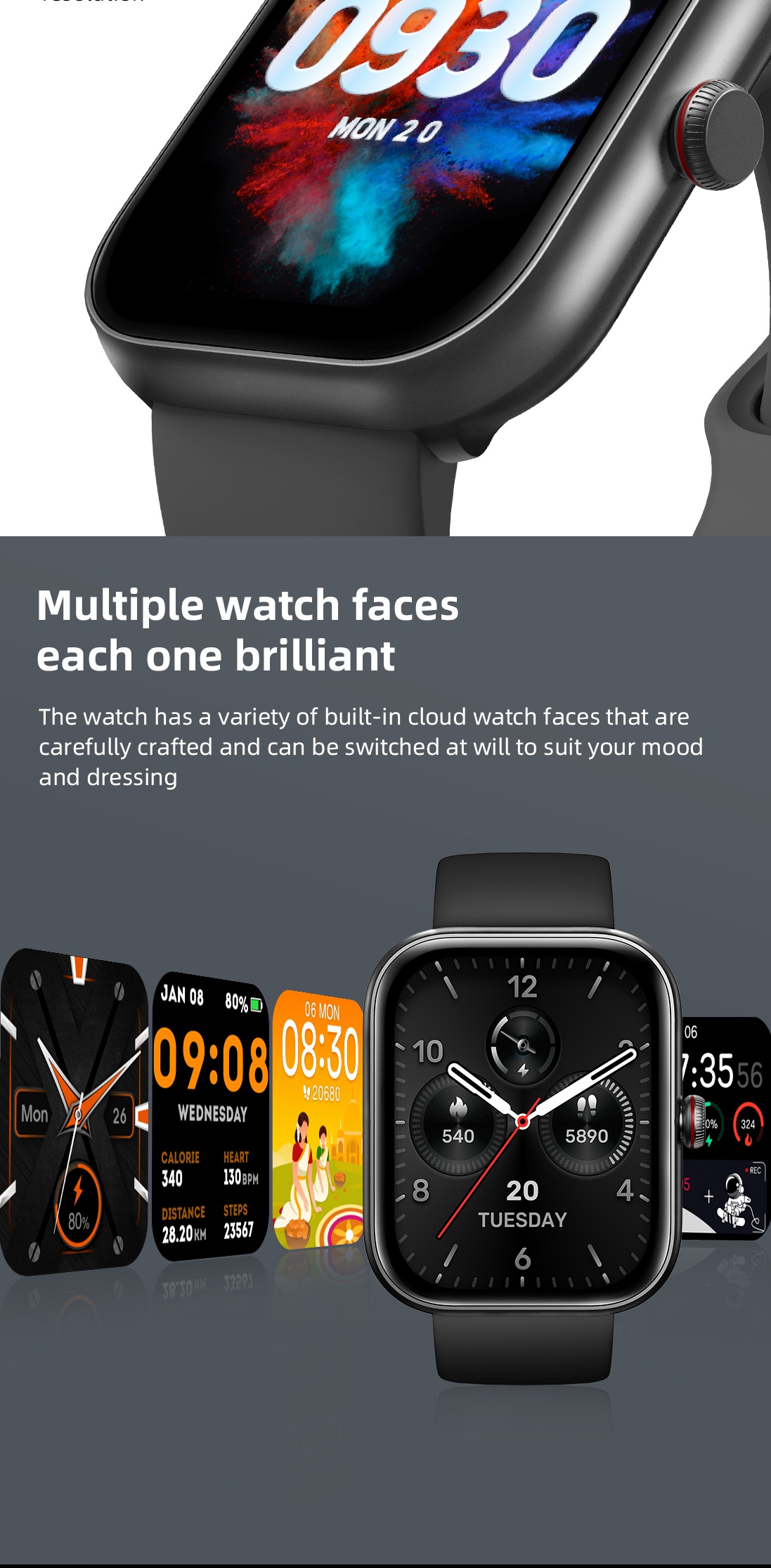 2024 TOP IDW20 ZZYSMART Smart Watches For Men Women Bluetooth Call Smartwatch Build-in Alexa 5ATM IP68 Waterproof Heart Rate smile