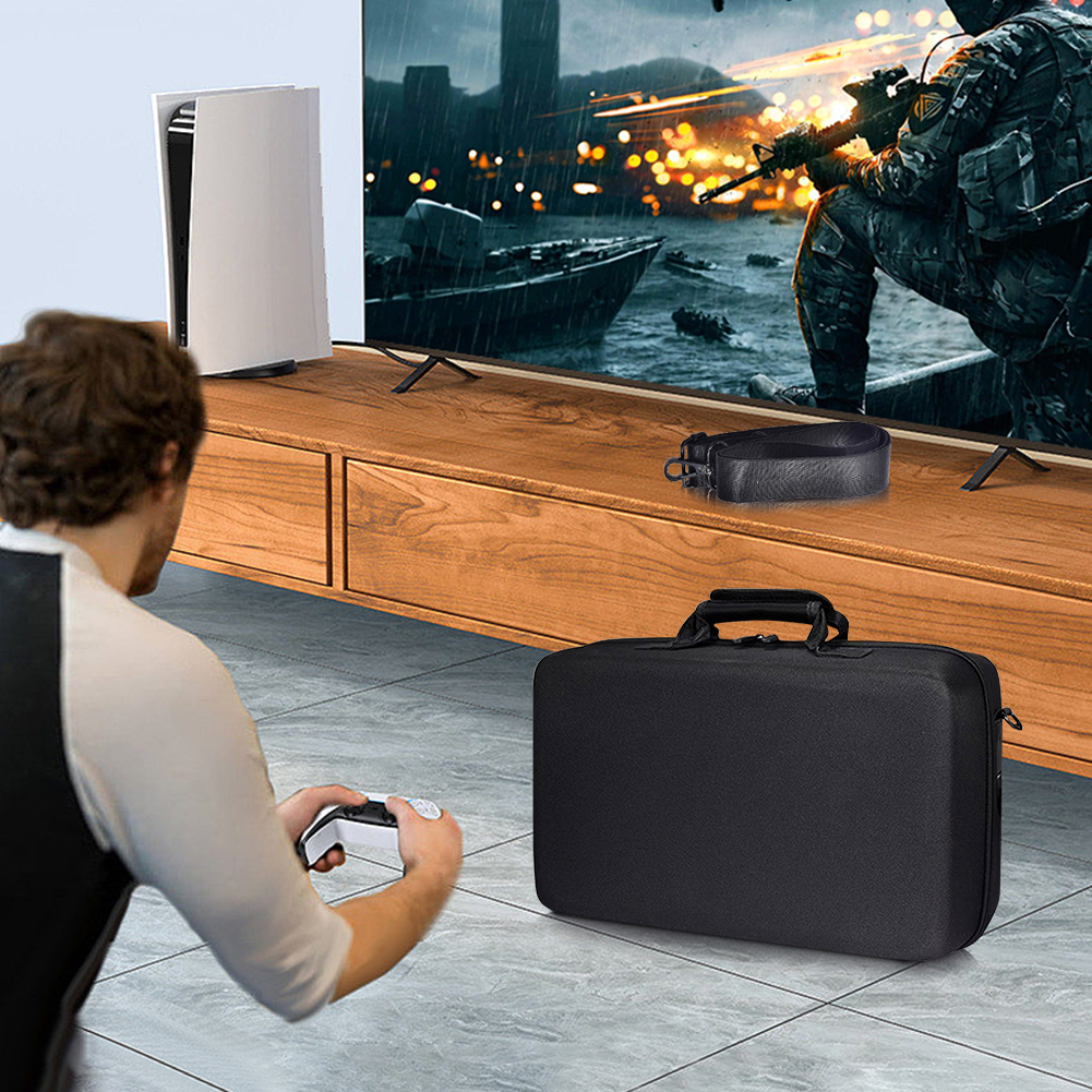 Carrying Case Anti Scratch Portable Storage Bag Large Capacity Handbag Shoulder Bag for PS5 Slim for PS5 Slim Console Controller
