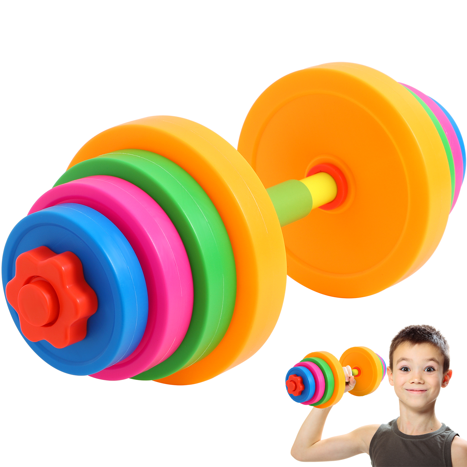 Dumbbell Plastic Toy Children Dumbbell Kids Kindergarten Arm Training Dumbbel Equipment Exercise Dumbbell Hand Weight for Kids smile