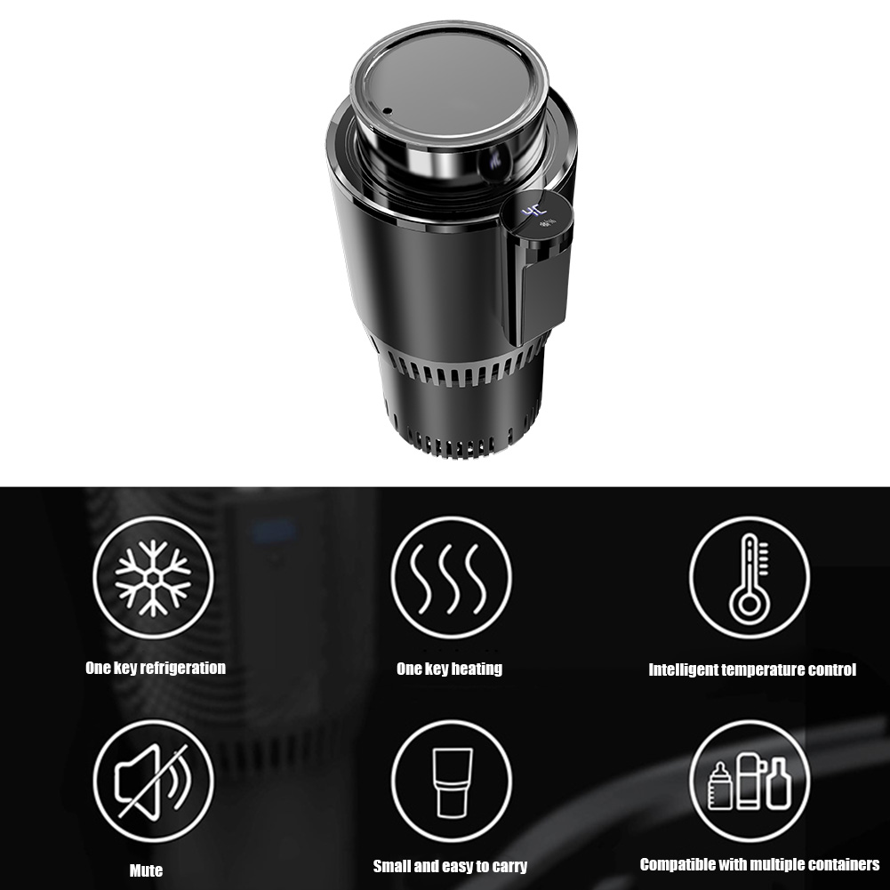 12V Smart Cooling & Heating Car Cup with Temperature Display 2 In 1 Electric Coffee Milk Warmer Cooler Smart Beverage Mug Holder