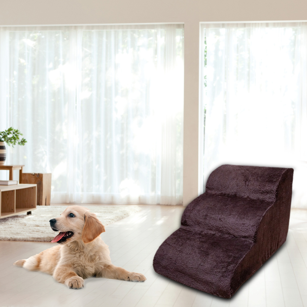 Dog Stairs Non-Slip Pet Ramp Stairs Dog Ramp for Bed Pet Dog Steps 3 Tiers Training Stairs Removable and Washable