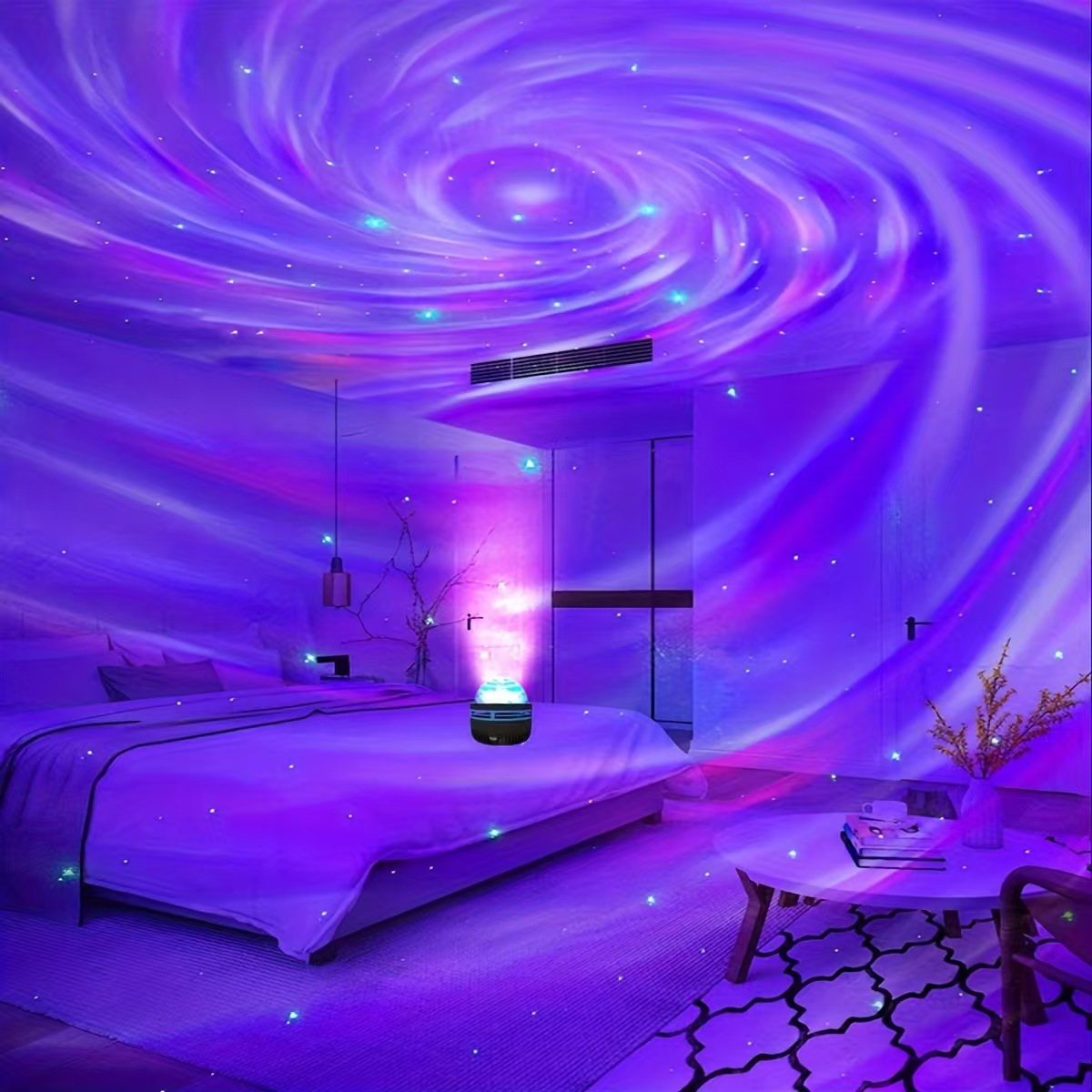 5V Star Galaxy Projector Night Light Sky Colorful Display for Bedrooms Gaming Room USB Auto-Rotating Ambiance for Bedrooms Party