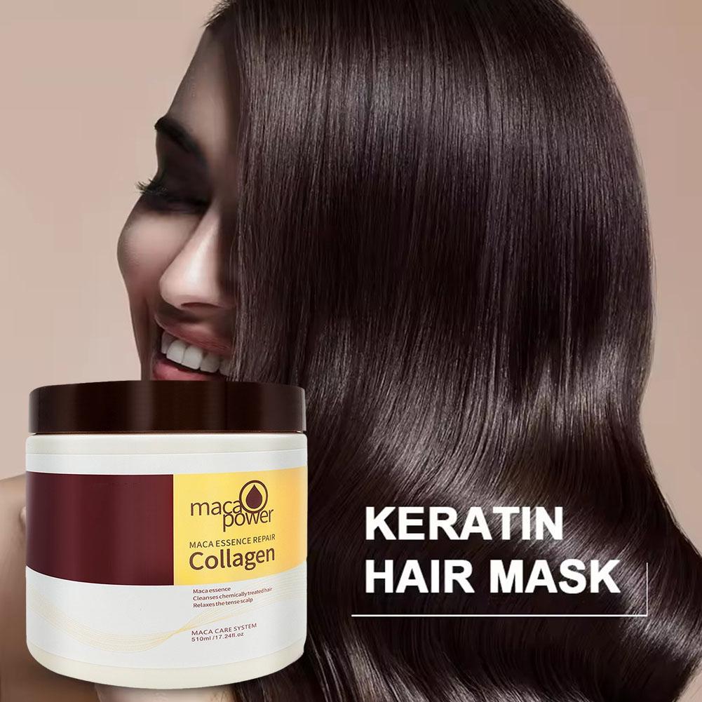Collagen Hair Mask Repair Damage Dry Frizz Hair Keratin Treatment Soft Smoothing Shiny Deep Hair Moisturizing Curly Hair Care