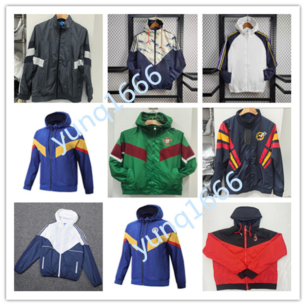 24/25 football Club Men's jacket Soccer Windbreaker Jerseys 2024 2025 Madrids BELLINGHAM RODRYGO HAALAND full zipper Hooded Windbreakers Mens Fashion coat
