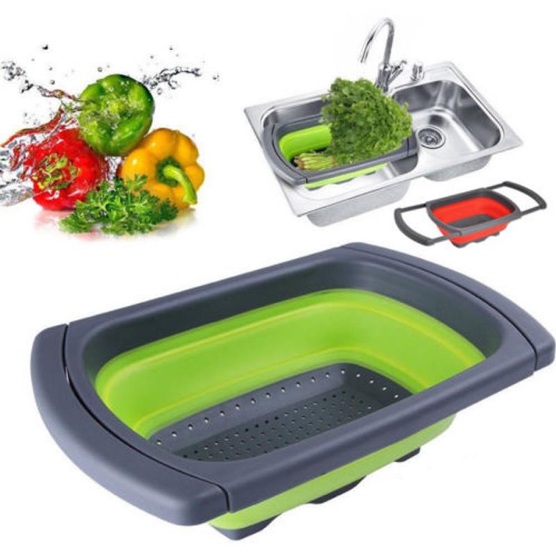 Telescopic Foldable Silicone Strainers Collapsible Colander Set Fruit Vegetable Basket for Home Fruit Cleaning Kitchen Tools ZXH