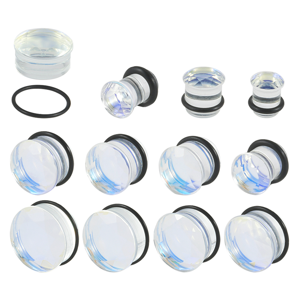 2Pcs Stone Single Flared Ear Plug Waist Drum Ear Plug Gauge Flared Plugs Earlets Gauge Expander Body Piercing Jewelry