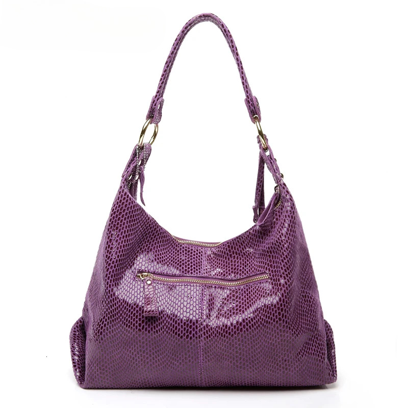 Brand Real Soft Suede Cow Leather Lady Crossbody Tassel Handbags Shiny Snake Emed Shoulder Tote Bags For Women Gy11 Genuine Leather Serpentine BagVoya