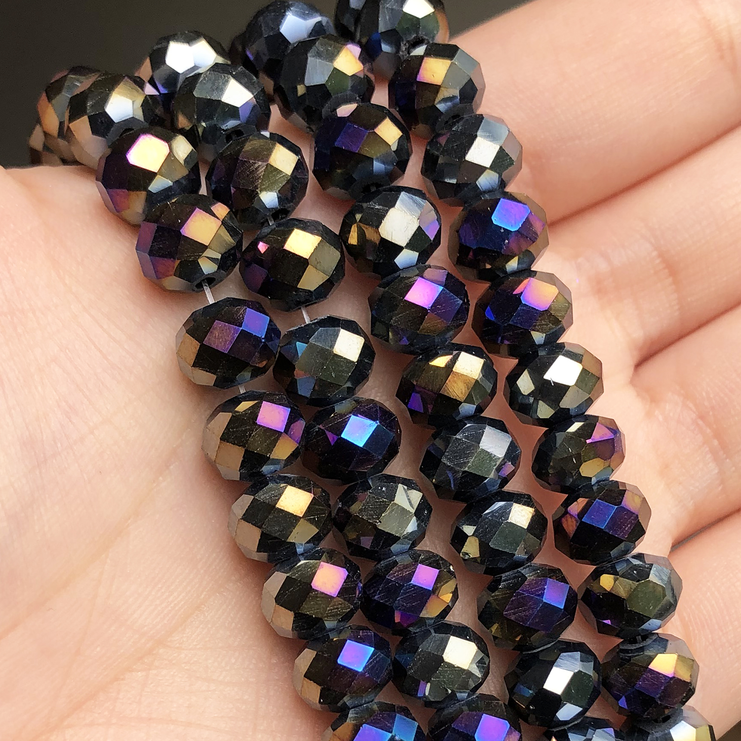 8mm 4 3 6 Multicolor AB Color Czech Crystal Beads for Jewelry Making Diy Needlework Spacer Faceted Glass Beads Wholesale 15'' 15''