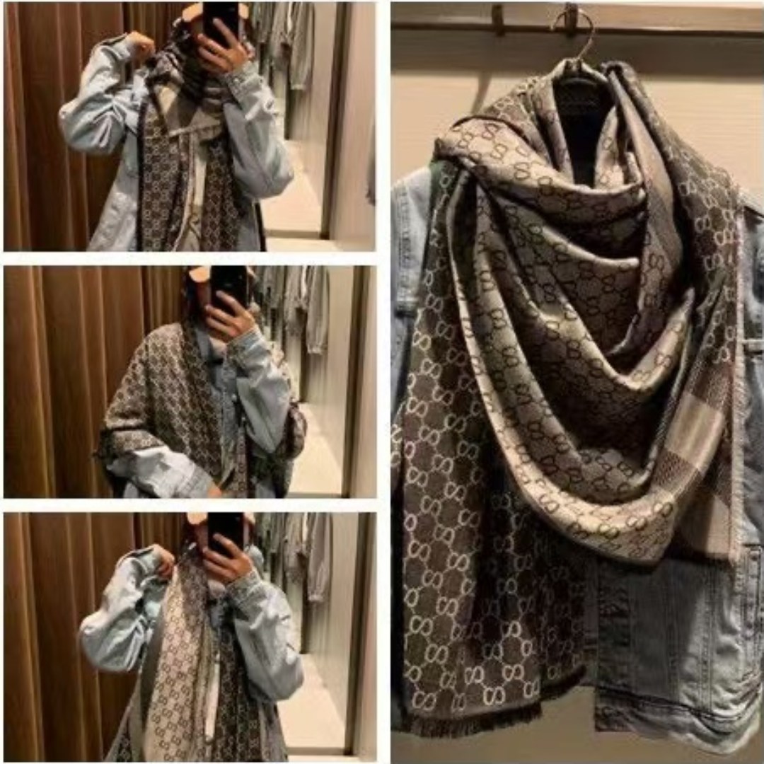 Soft cotton scarf Fashion men's and women's classic scarfs Luxury cotton yarn-dyed scarves 140-140cm large shawl