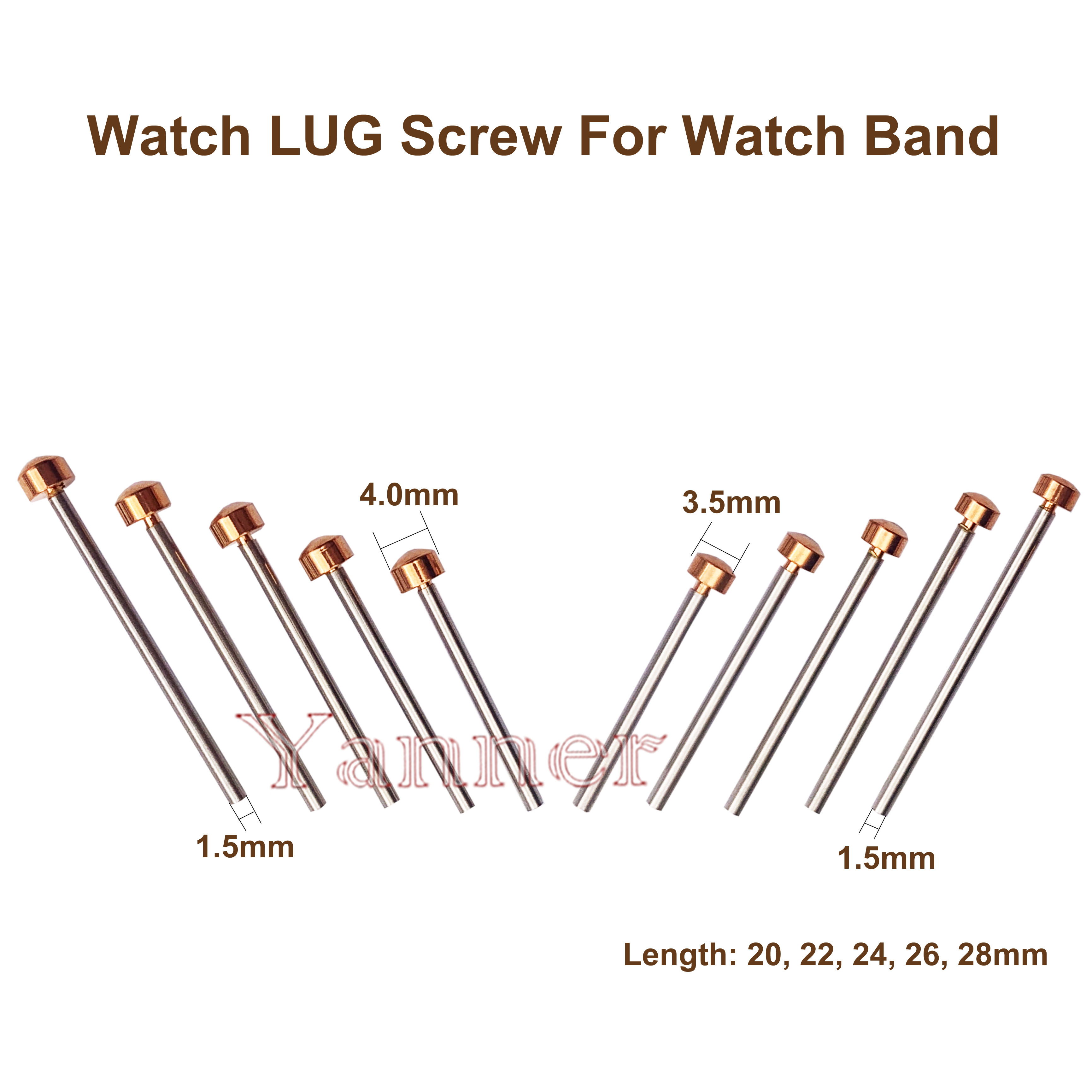 Rose gold and silver colour Watch Band Screw Pins for Watchmaker Repair Parts Watch LUG Screw Set