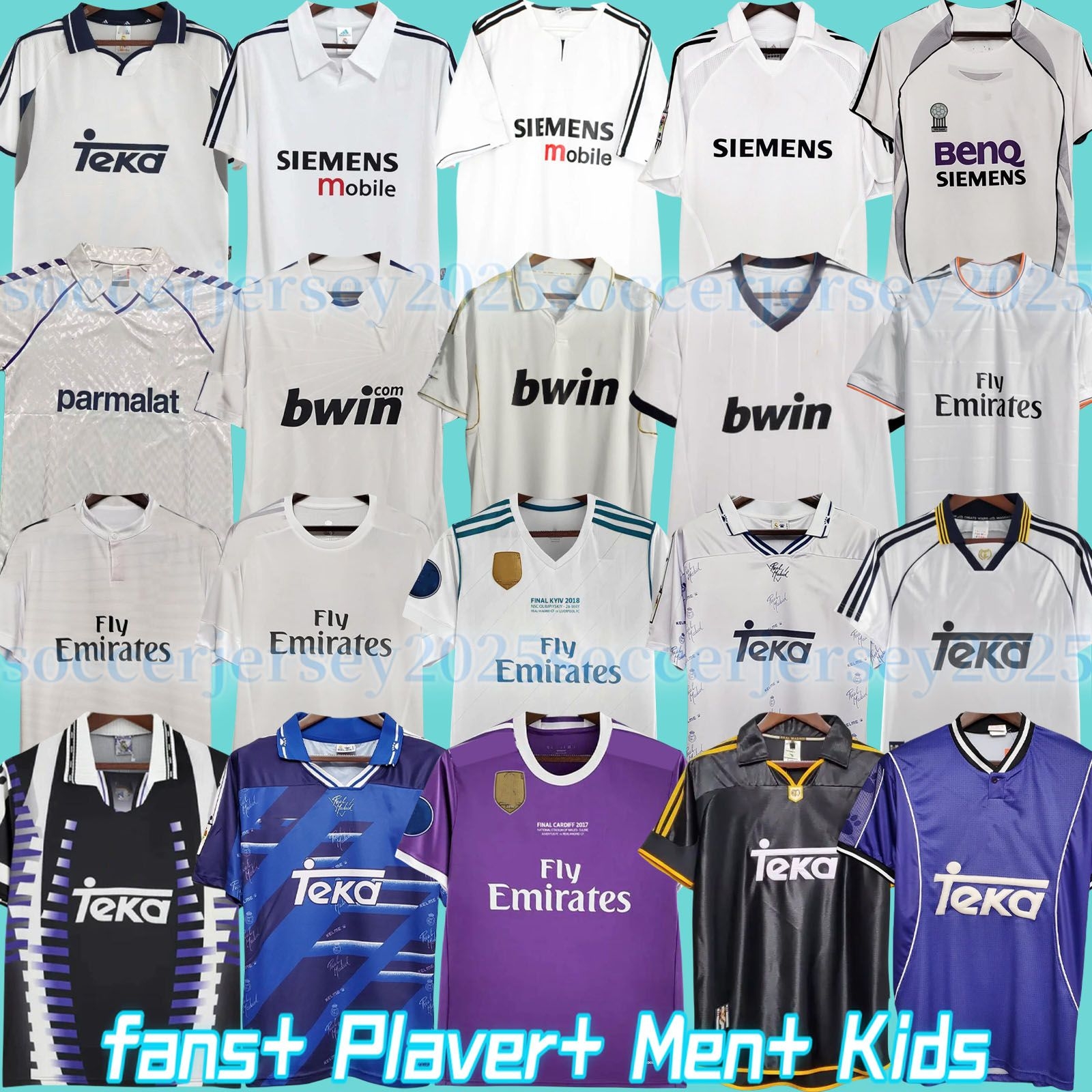Retro Soccer Jersey long sleeve Football shirts GUTI Ramos SEEDORF CARLOS 10 11 12 13 14 15 16 17 RONALDO ZIDANE RAUL 00 01 02 03 04 05 06 07 finals KAKA