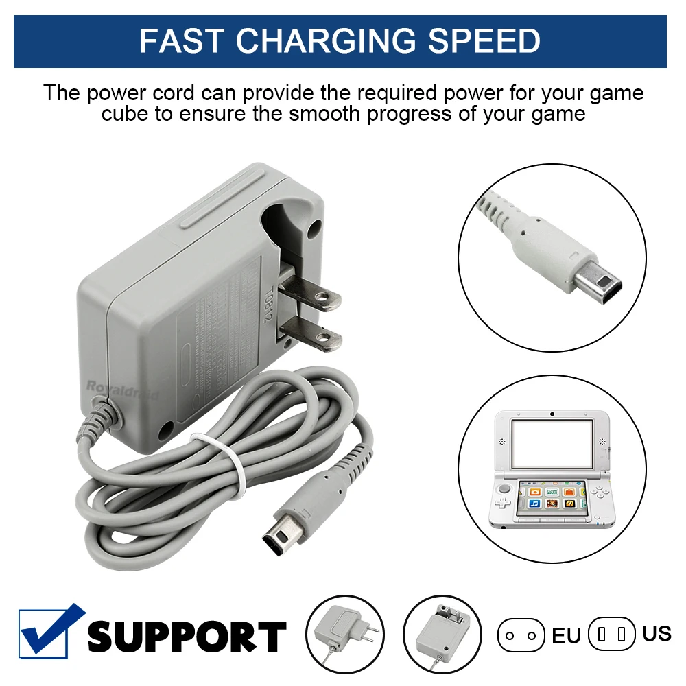 Travel Home NEW ddmysmile 100-240V Wall Power Supply AC Adapter Charger For NEW 3Ds Xl/2Ds Xl/3Ds XL Ll/3Ds/2Ds/Ndsi/Ndsi XL EU US Plug Smile / Ll//2D