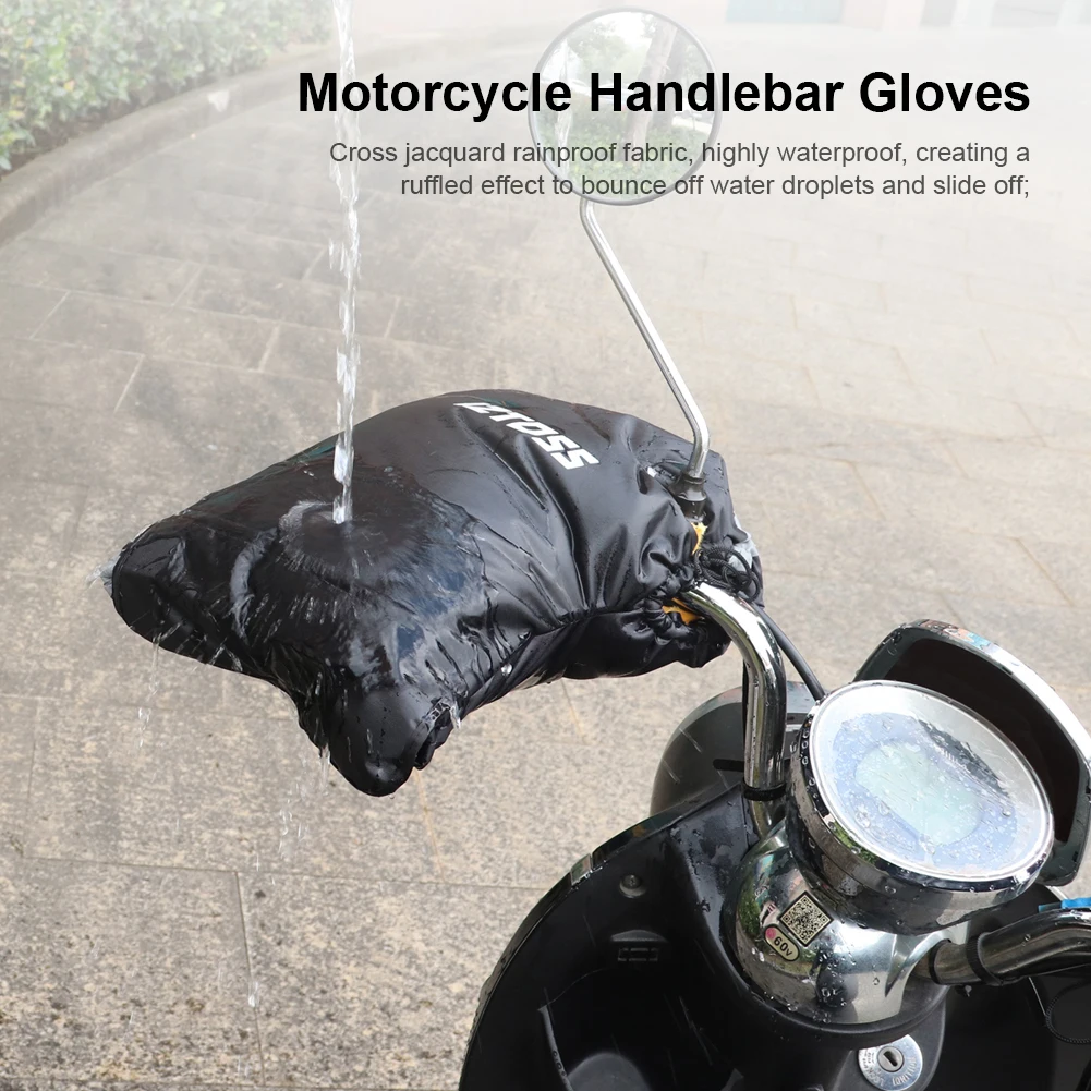 Motorcycle Heated Gloves - Thermal Handlebar Muff Covers for Scooters and Motorbikes - Thick Winter Warmers for Cycling and Riding S25118