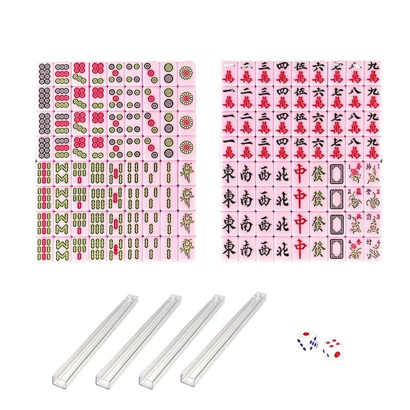 New Small Chinese Mahjong Set Portable Mini Mahjong Board Game Set Travel Mahjong Multiplayer Play Game For Holiday Party