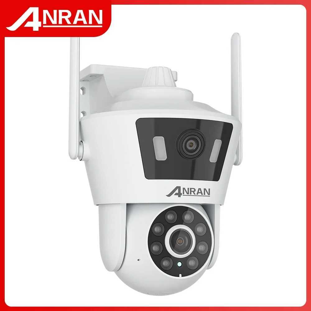 IP Cameras ANRAN 8MP Surveillance Camera Dual Lens Dual Live View Outdoor Wireless Security Wifi Camera Color Night Vision Two Way Audio 24413