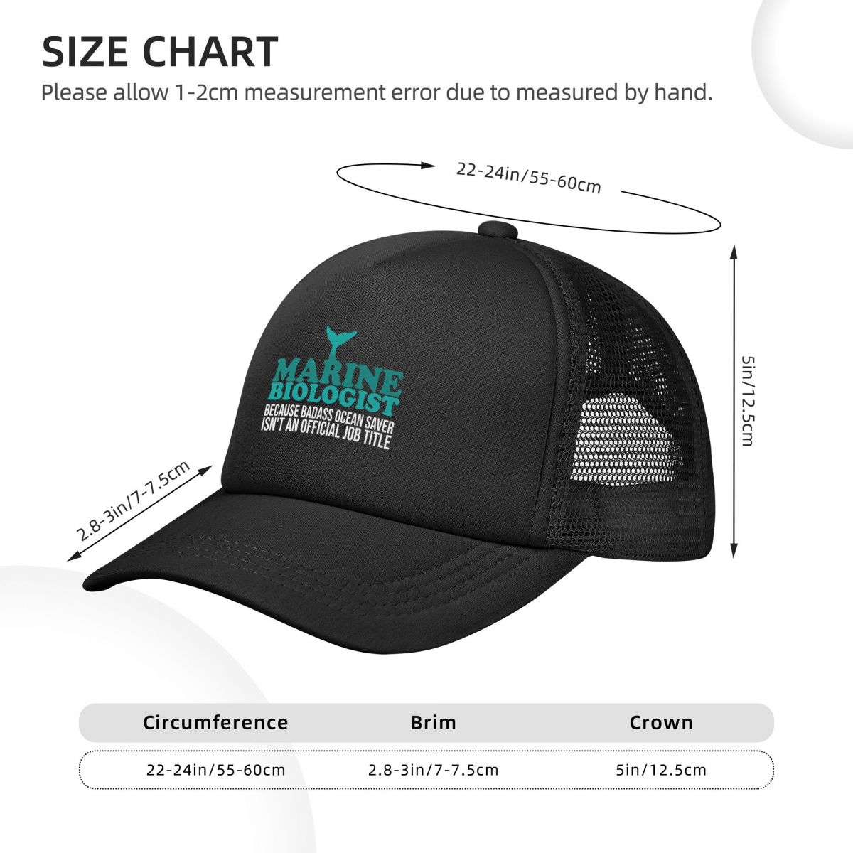 Saver Future Ocean ddmysmile Badass Marine Biologist Baseball Cap Hat Man Trucker Hat Men Brand Women's Smile