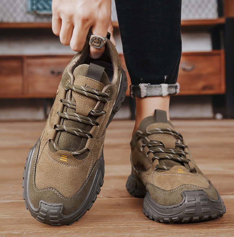 Sports Shoes for Men: Climb Anti-slip Wear-resistant Running Hiking Sneakers-Black/Grey/Khaki, Free Shipping df09