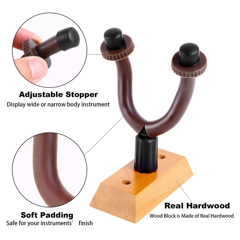 Guitar Wall Mount Hanger 3 PCS Guitar Hanger For Guitar Ukulele Bass Banjo Mandolin Guitar Hanger Instrument Display