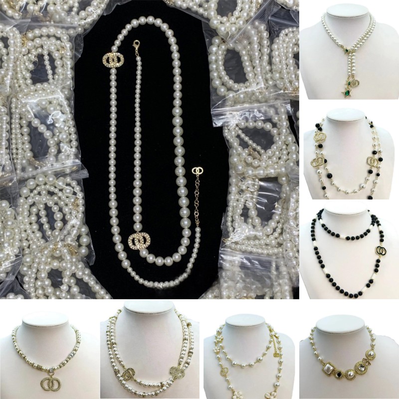 Diamond necklaces pendant plated gold necklaces designer retro jewlery designer for women chains elegant letter luuxry necklace formal trendy sh072 C4
