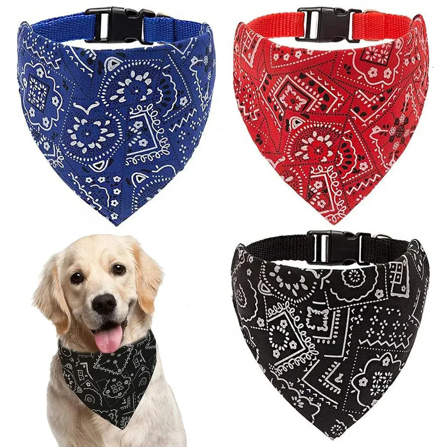 Bandana Scarf Adjustable Dog Bandanas Collar Puppy Cat Neckerchief Pet Accessories for Small Medium Large Dogs d75