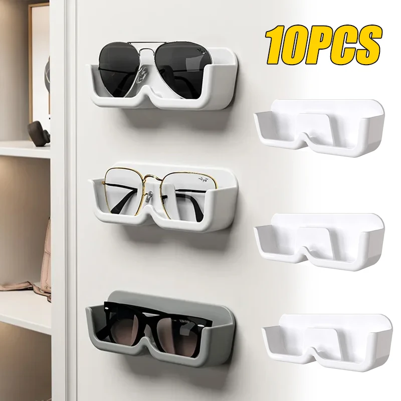 End Display Glass High Cabinet Glasses Storage Box Wall Mounted Perforated Free Sunglasses Storage Rack Sunglass Home Tidying smile