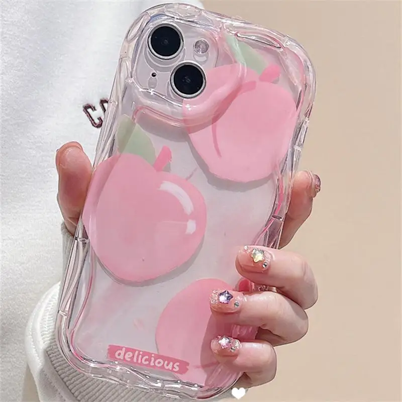 Phone Case For OPPO A18 A98 A78 A58 A79 5G A58 A38 4G A94 F17 F19 F11 F9 F21 Reno 5 6 7 4 Pro 5F Find X3 Lite cover Pink Peach