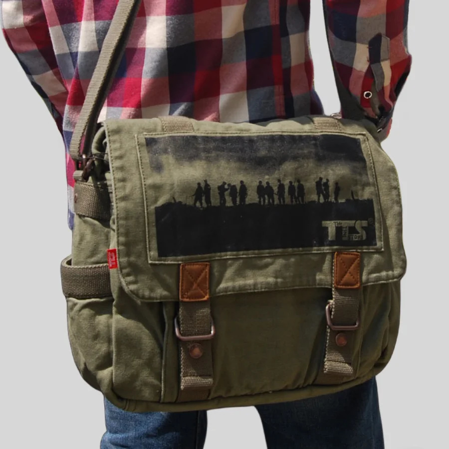 Casual Canvas Men Messenger Bags The Time Story Big Satchel Shoulder Male 156 inch Laptop Briefcase Travel School bag 241111