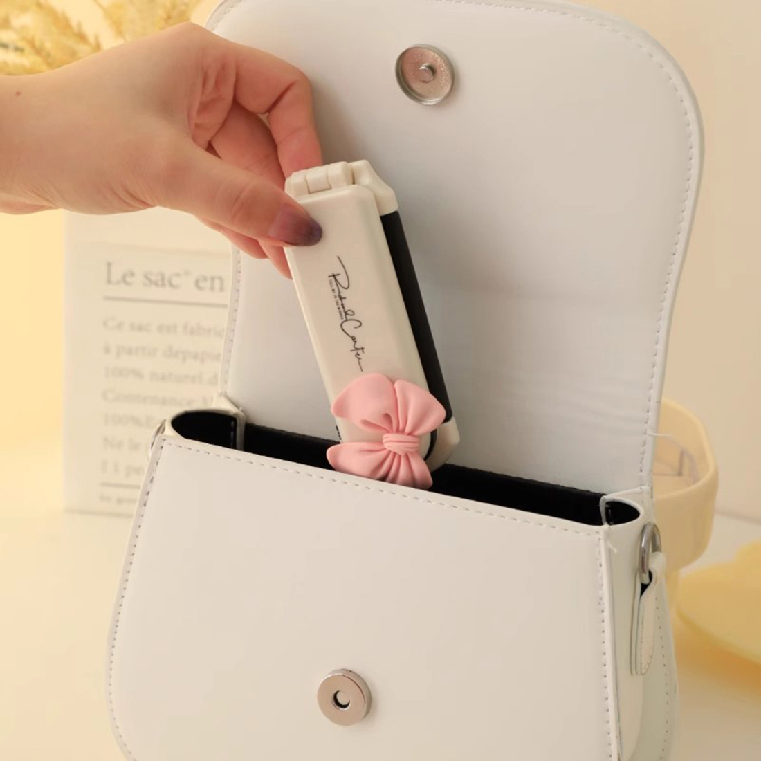 Mini Anti Static 2 in 1 Comb Folding Massage Mirror Set Air Bag Hair Comb Square Pocket Mirror Foldable Hair Brush Makeup Tool