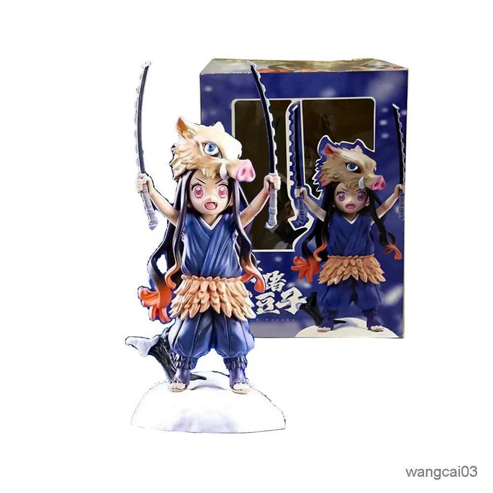 Action Toy Figures Anime characters Demon 20cm double-pole Inosuke Figure PVC Action Figure Model Toys Gifts Wholesale box-packed