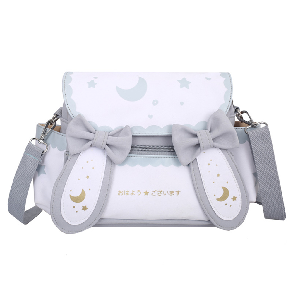 Women Moon Star Printed Bag Japanese Style Cute Rabbit Crossbody Bag Adjustable Strap Anime Satchel Bag Student Schoolbag