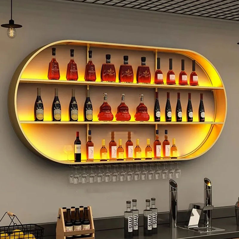 Storage Holder Wine Rack Minimalist Cabinet Display Wall Wine Rack Modern Shelf Fancy Botellero De Vino Home Bar Furniture