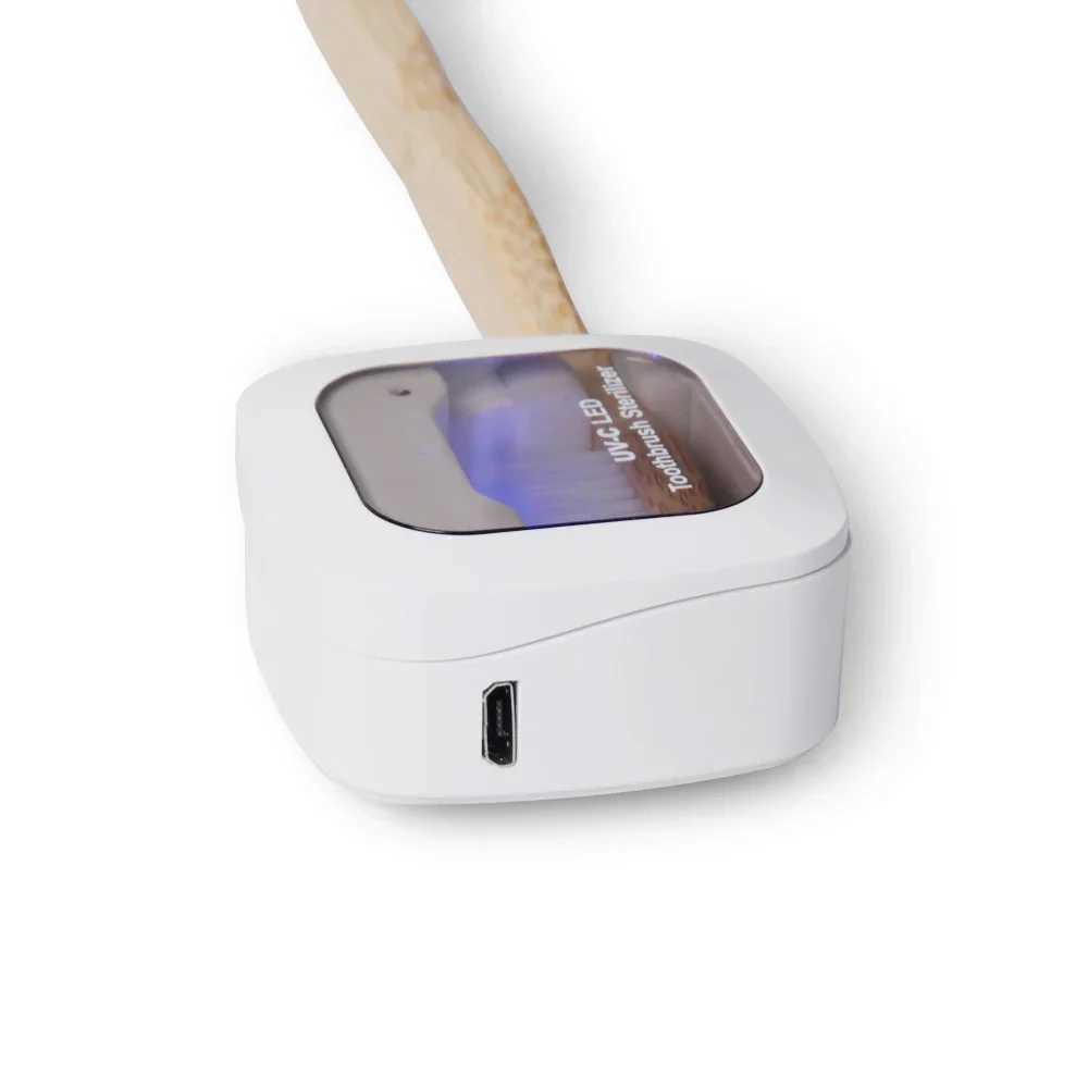 Toothbrush Sanitizer New Arrivals Portable Ultraviolet Sterilization Mini Sanitizer Holder Patented Disinfector box UVC LED Toothbrush Sterilizer 2404