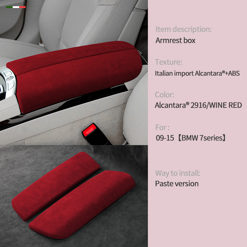 Series For 7 F01 F02 F03 F04 2009 2010 2011 ddmysmile 2012 2013 2014 2015 Italian Premium Suede Center Console Armrest Mat Accessories Smile