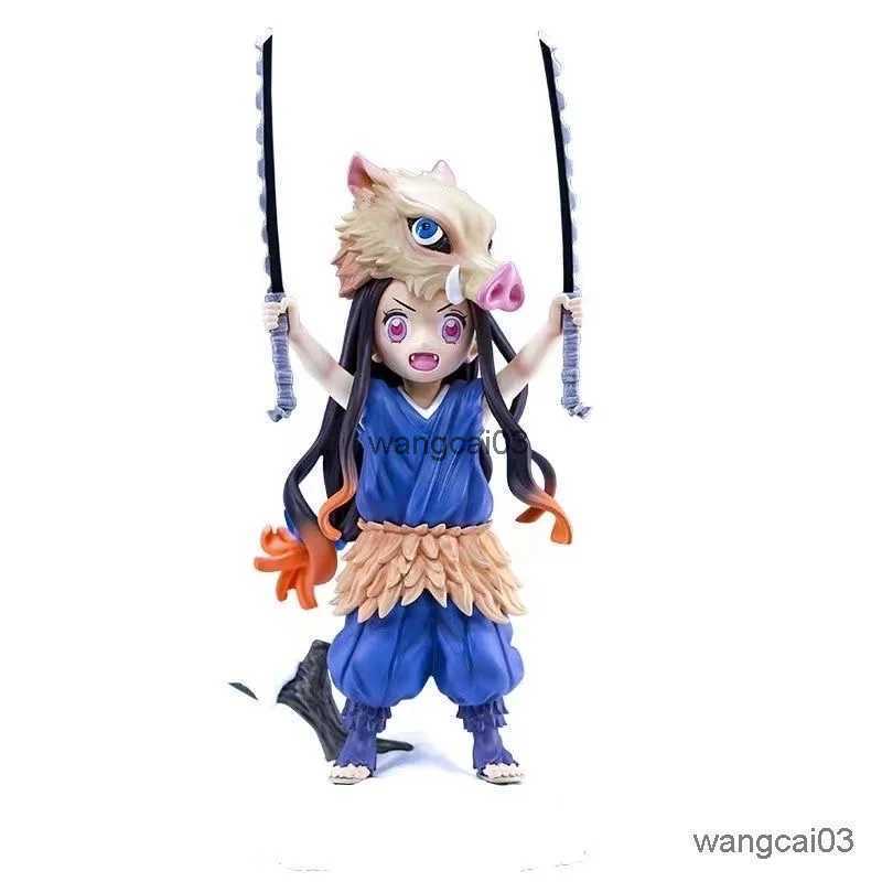 Action Toy Figures Anime characters Demon 20cm double-pole Inosuke Figure PVC Action Figure Model Toys Gifts Wholesale box-packed