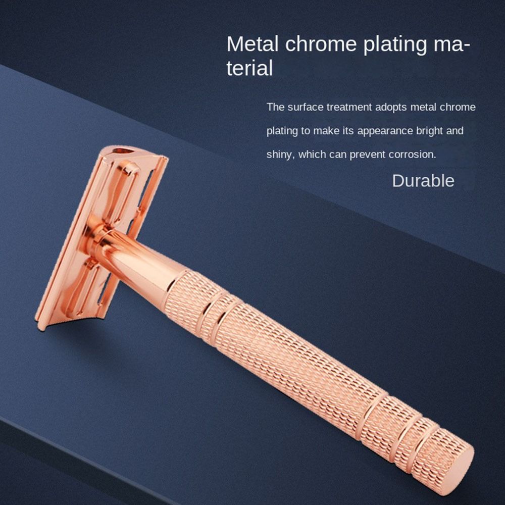 Steel Face Handle Hair Removal Tool 5 Shaving Blades Male Classic Men Shaving Manual Shaver Double Edge Razor Safety Razor