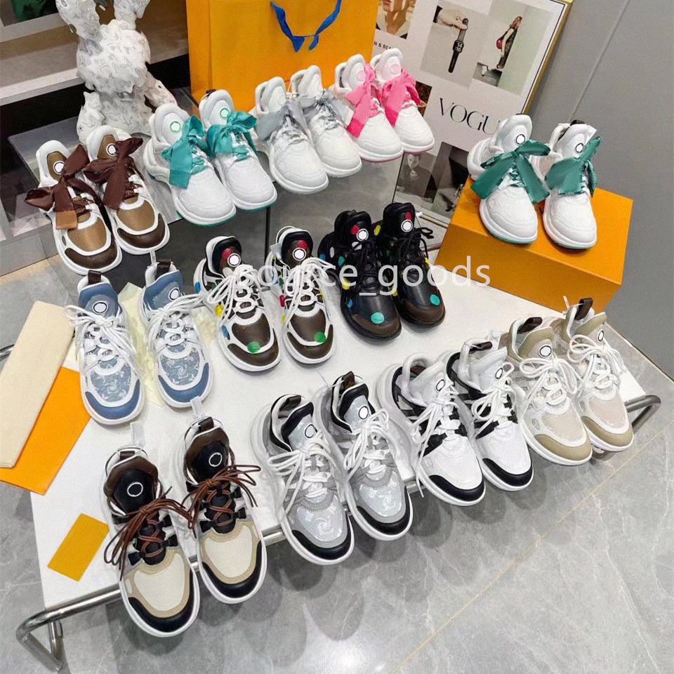 Design Women Shoes louisleviution Archlight Sneaker Casual high quality Genuine Leather Flower arch naked calfskin platform womens blaclz7v#