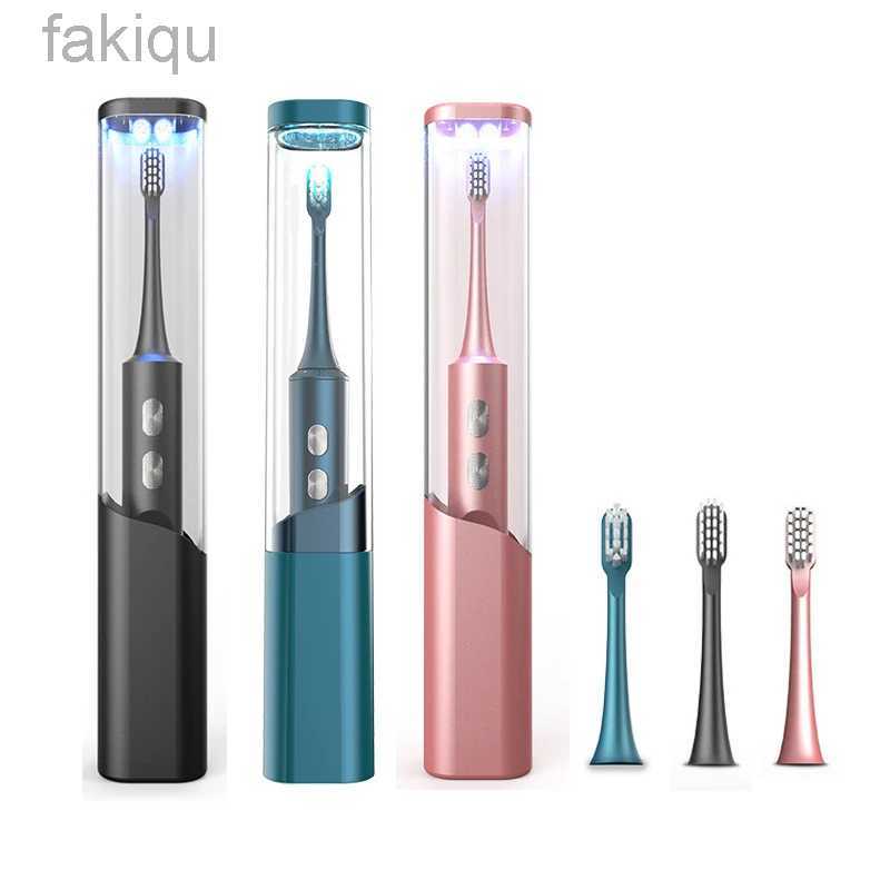 Toothbrush Sanitizer Ultrasonic Sonic Electric Toothbrush with UV Sanitization Inductive Charging for Adults Electronic Tooth Brushes 2pc Brush Heads 