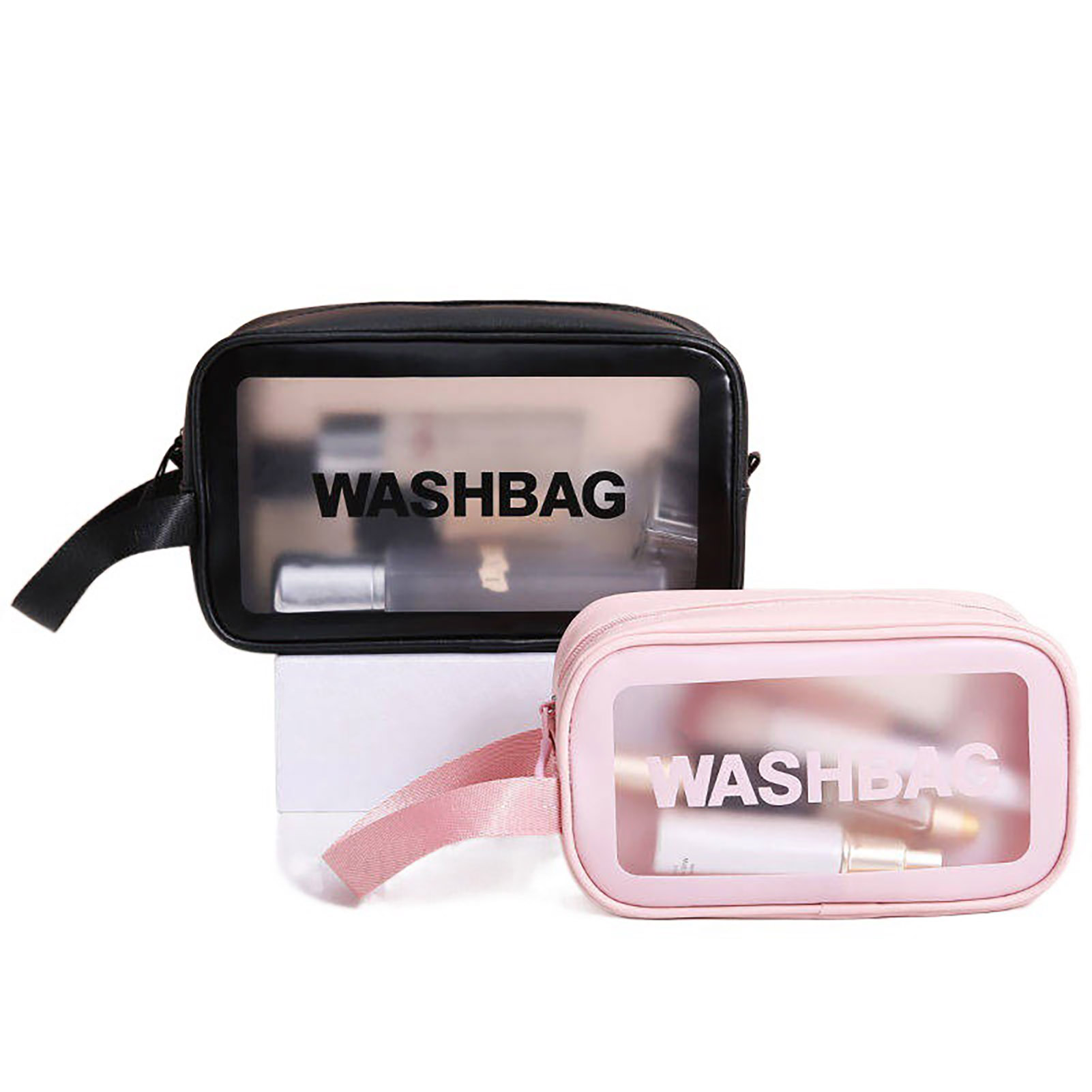 Storage 1/2PCS Female Waterproof Make up Cases Bag Fashion Outdoor Girl Makeup Bag Women Cosmetic Bag Women Toiletries Organizer smile